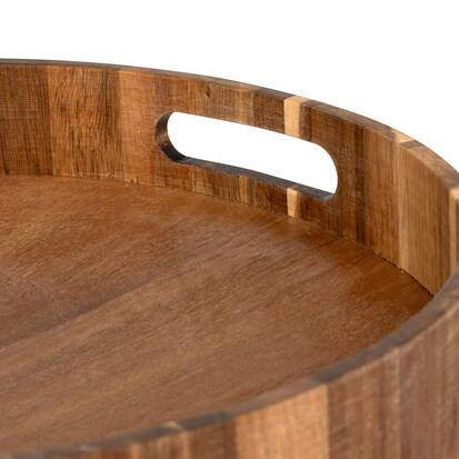 Plateau rond, d.35 cm Acacia