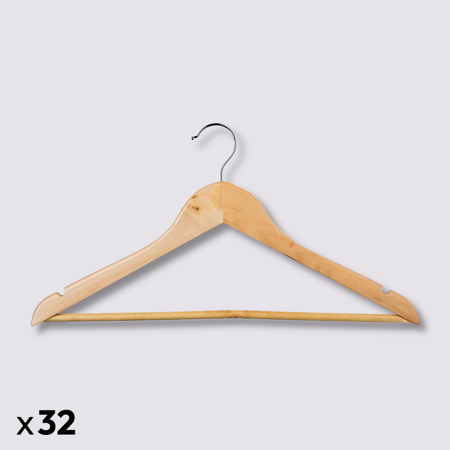 Lot de 32 cintres en bois Hang'up
