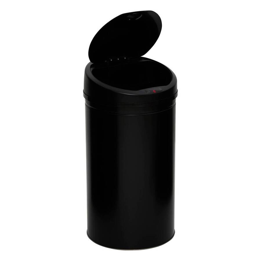 Poubelle, détecteur infra-rouge + bouton, 40 l, noir 