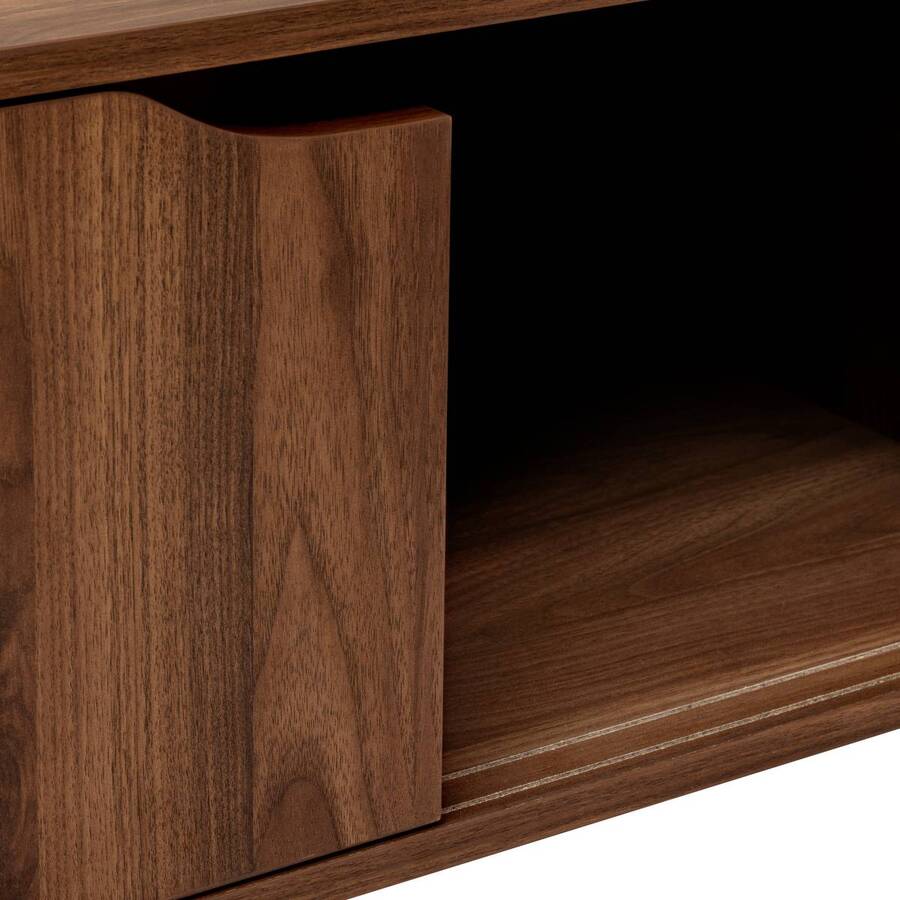 Table basse, 2 portes, marron Slidy