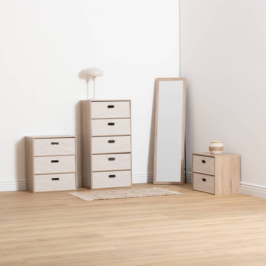 Commode 2 tiroirs, beige Dress up
