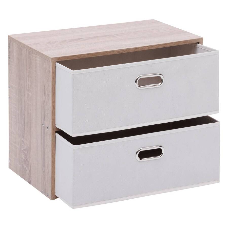 Commode 2 tiroirs, beige Dress up