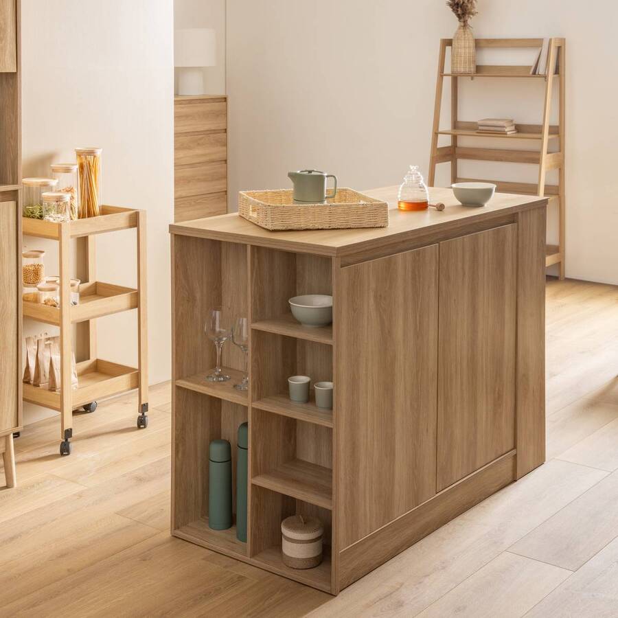 Desserte 3 niveaux, beige Abana