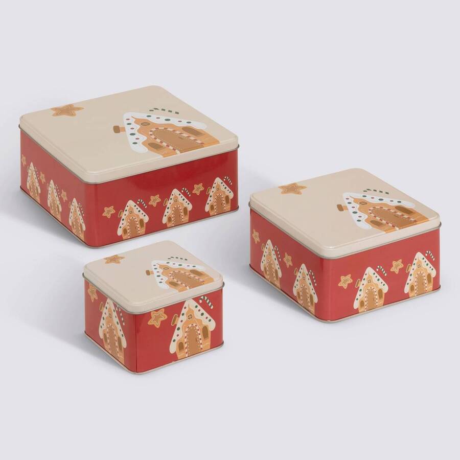Lot de 3 boîtes de conservation, l.18,8/14,5/10 cm Noël