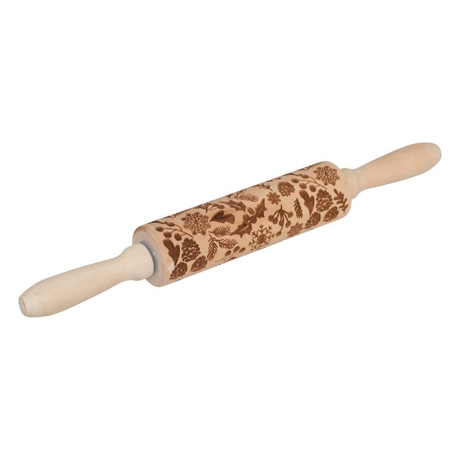 Rouleau à patisserie, l.35,5 cm, beige Noël