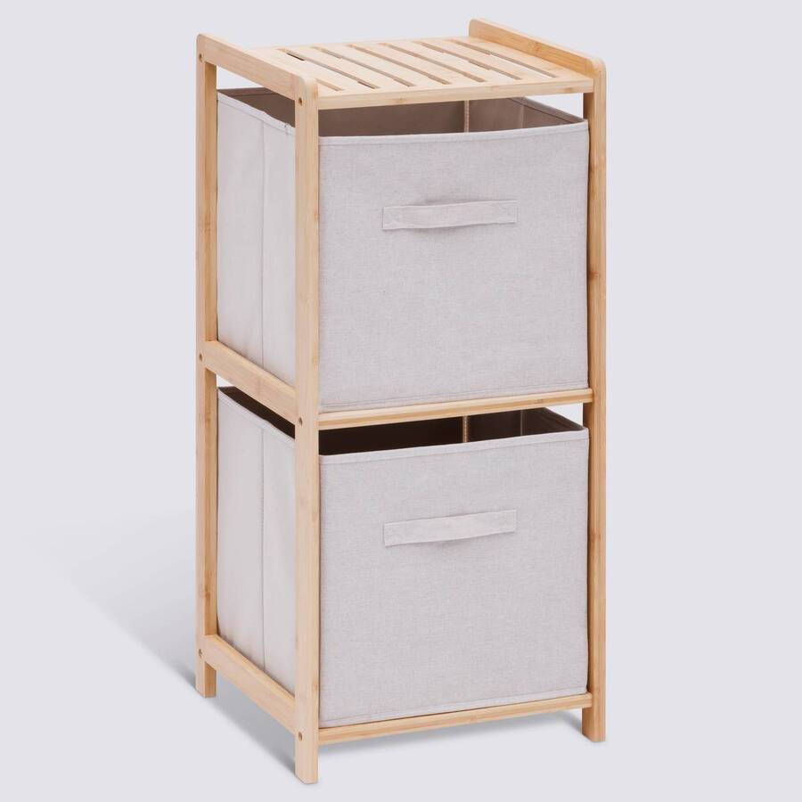 Etagère 2 niveaux, beige Tidy box
