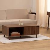 Table basse, 2 portes, marron Slidy