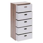 Commode 5 tiroirs, beige Dress up