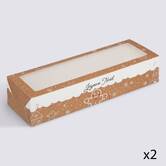 Lot de 2 boîtes à gâteaux, beige Noël