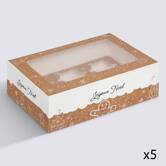 Lot de 5 boîtes à cupcakes, beige Noël