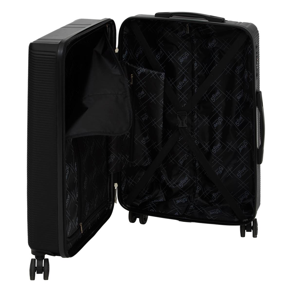 Lot de 3 valises 8 roues, h.77/67/55 cm, noir