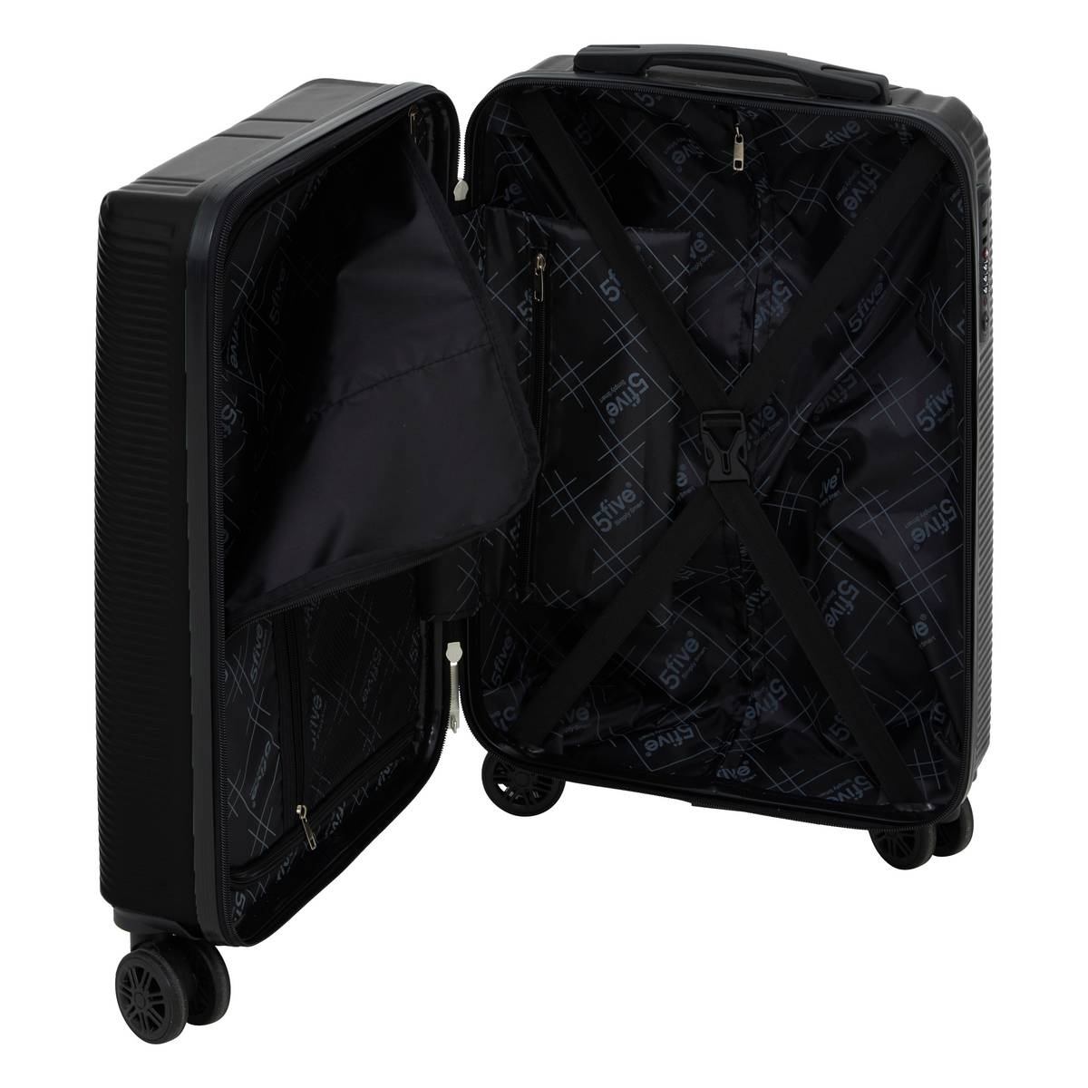 Lot de 3 valises 8 roues, h.77/67/55 cm, noir