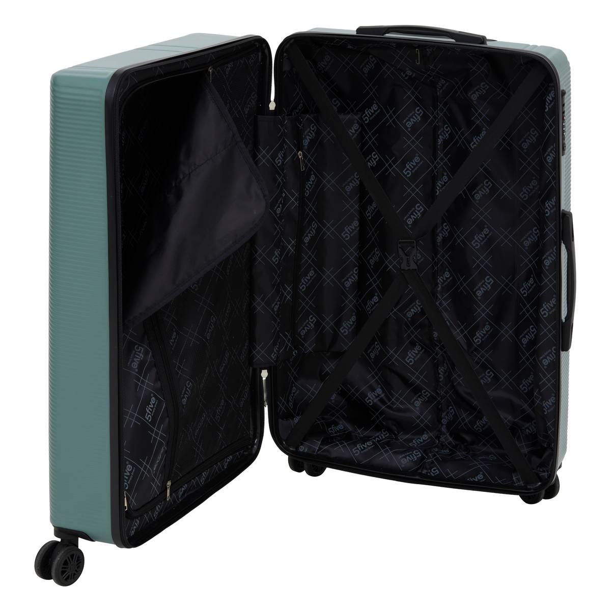 Lot de 3 valises 8 roues, h.77/67/55 cm, vert