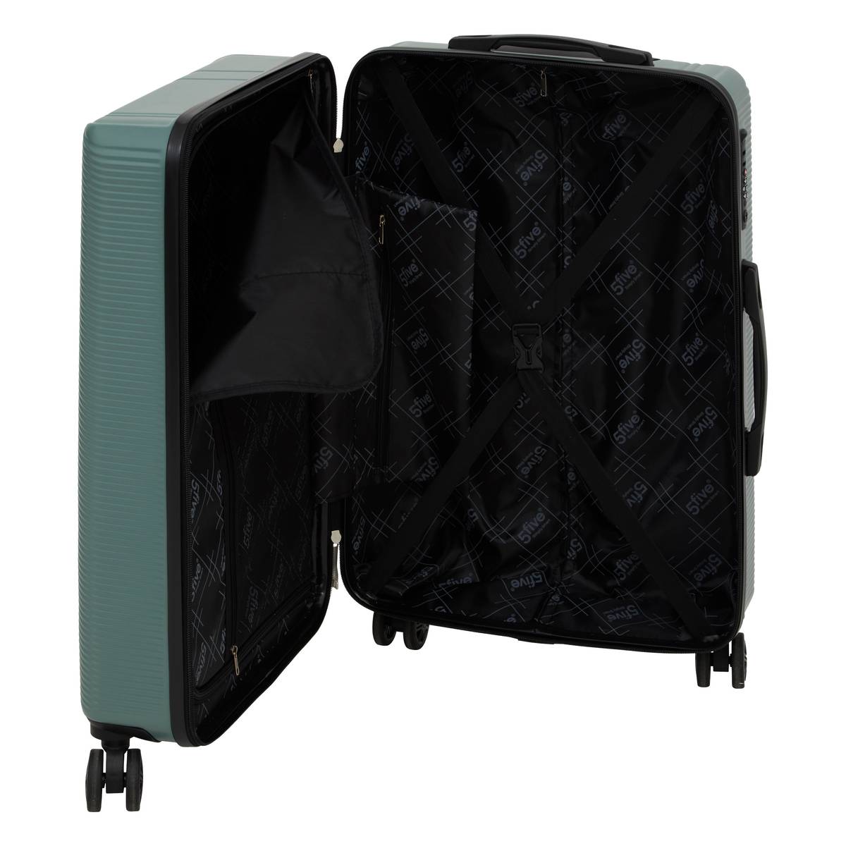 Lot de 3 valises 8 roues, h.77/67/55 cm, vert