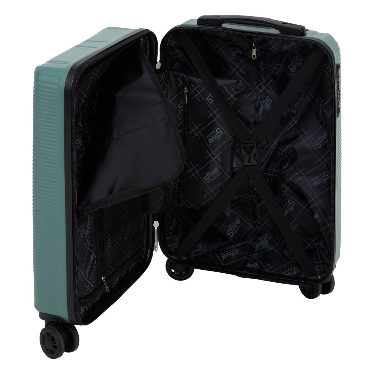 Lot de 3 valises 8 roues, h.77/67/55 cm, vert