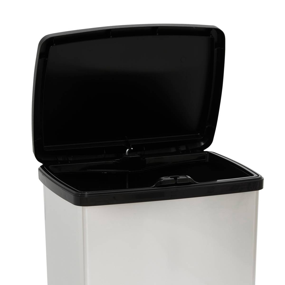 Poubelle, pédale, 50 l, argent