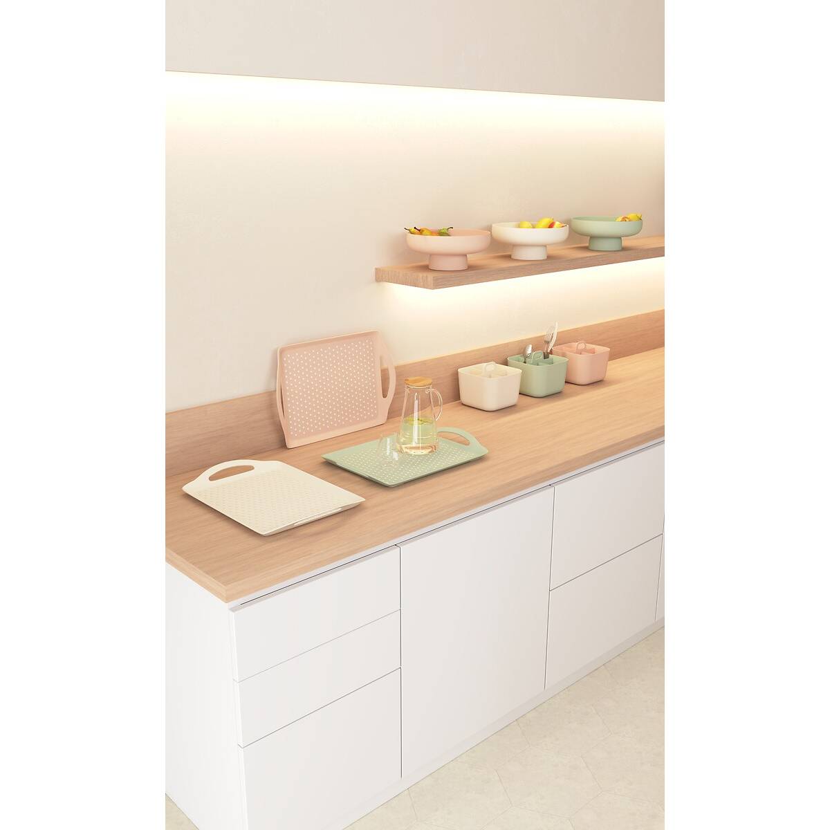 Corbeille à fruits 2,5 l, beige Poly