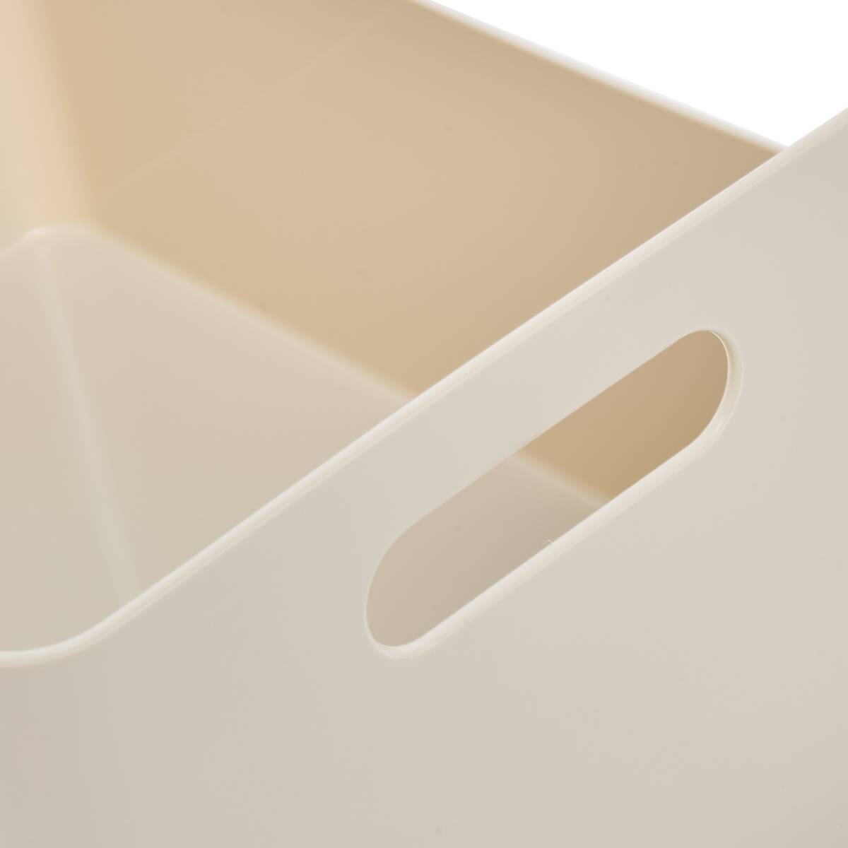 Lot de 3 organiseurs, l.20/25/35 cm, beige