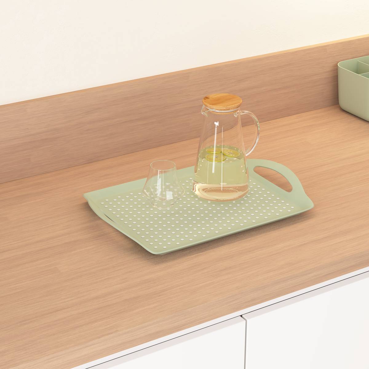 Plateau, 45,5x31,5 cm, vert Poly