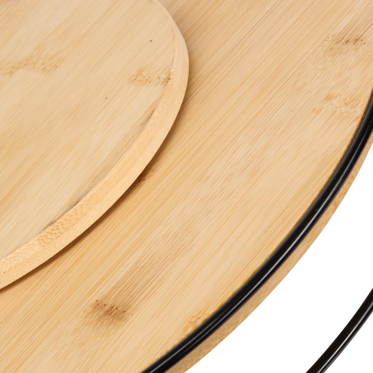 Plateau, 35x35x6 cm, beige Black bamboo