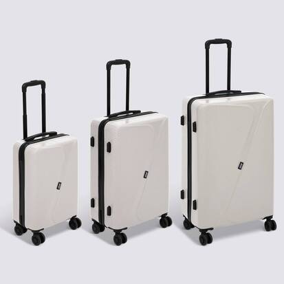 Set de 3 valises 8 roues, h.77/67/55 cm, argile 