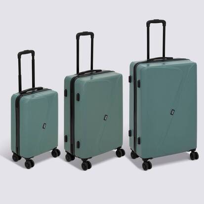 Lot de 3 valises 8 roues, h.77/67/55 cm, vert 