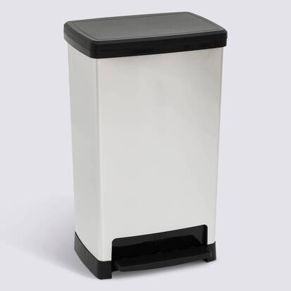 Poubelle, pédale, 50 l, argent 