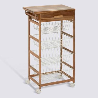 Desserte 50x34,5x88,8 cm, beige Acacia