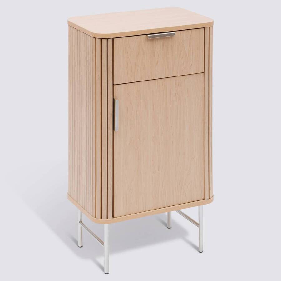 Meuble de salle de bain 1 porte, beige Liora