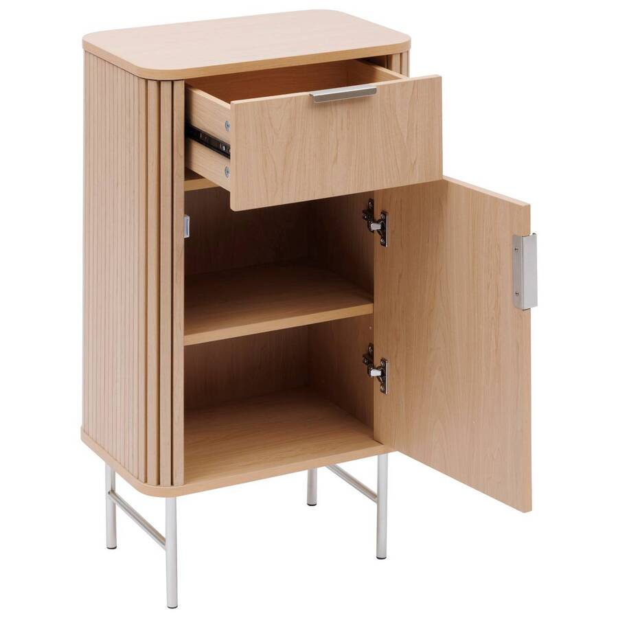 Meuble de salle de bain 1 porte, beige Liora