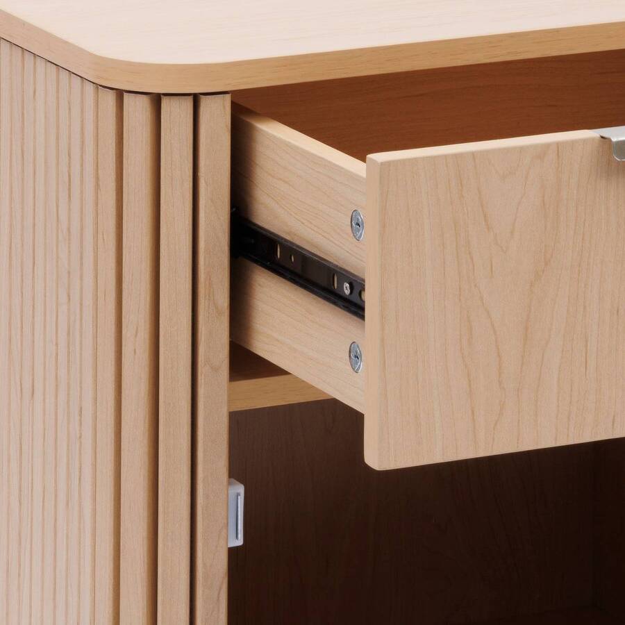 Meuble de salle de bain 1 porte, beige Liora