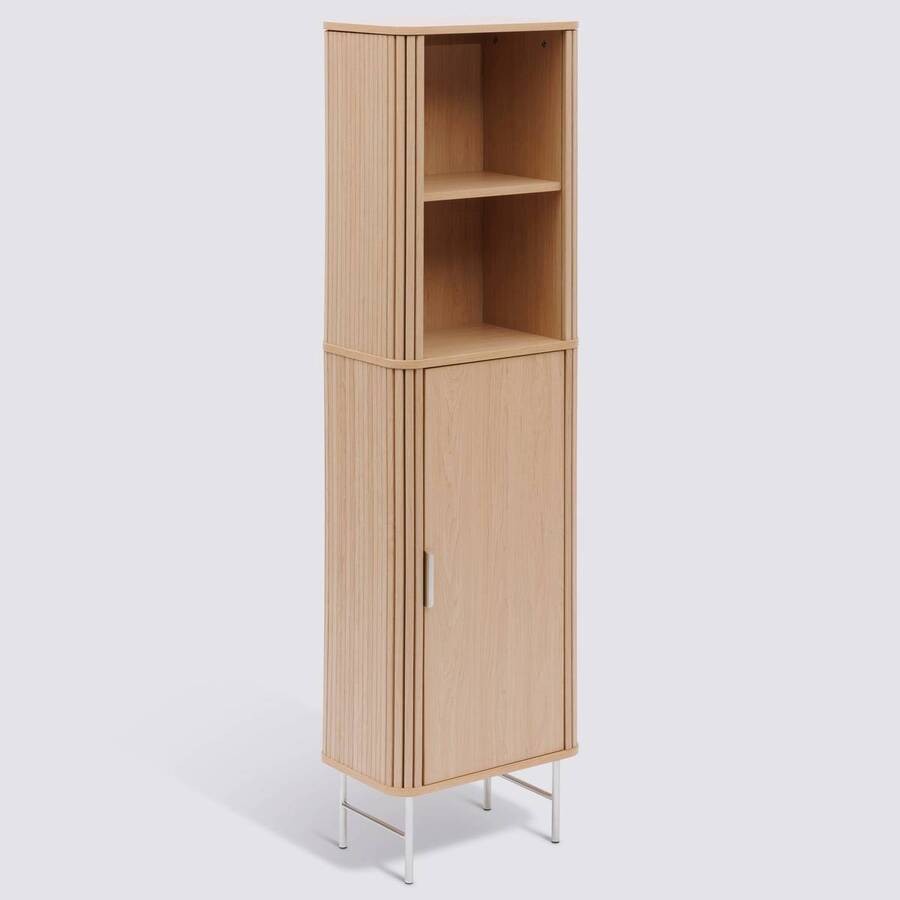 Meuble de salle de bain 1 porte, beige Liora