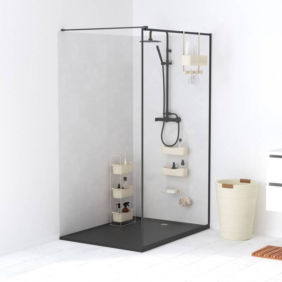 Serviteur de douche 4 crochets, beige Easy bath