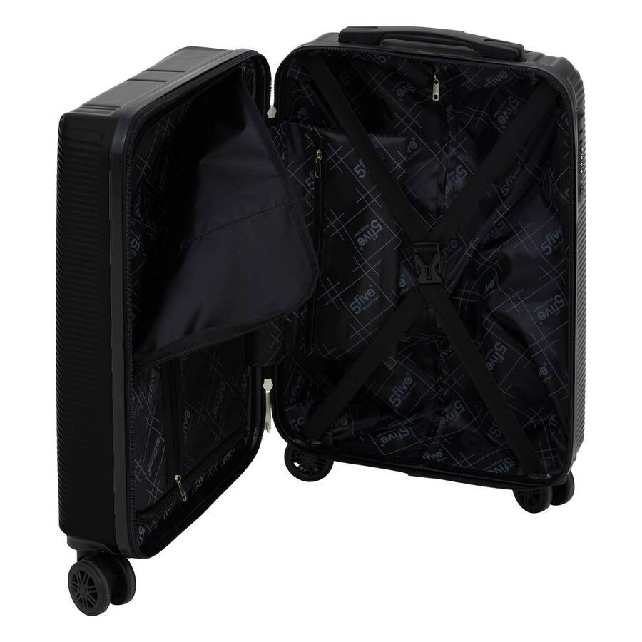 Lot de 3 valises 8 roues, h.77/67/55 cm, noir