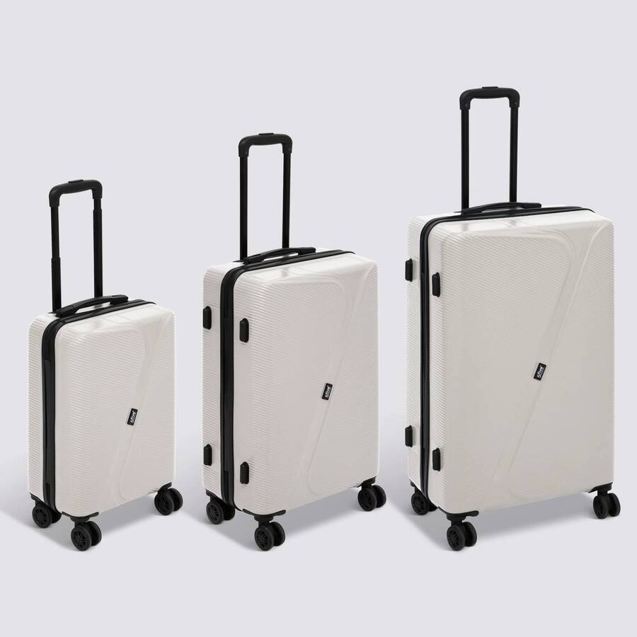 Set de 3 valises 8 roues, h.77/67/55 cm, argile 