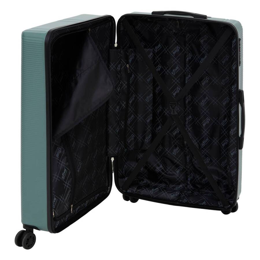 Lot de 3 valises 8 roues, h.77/67/55 cm, vert