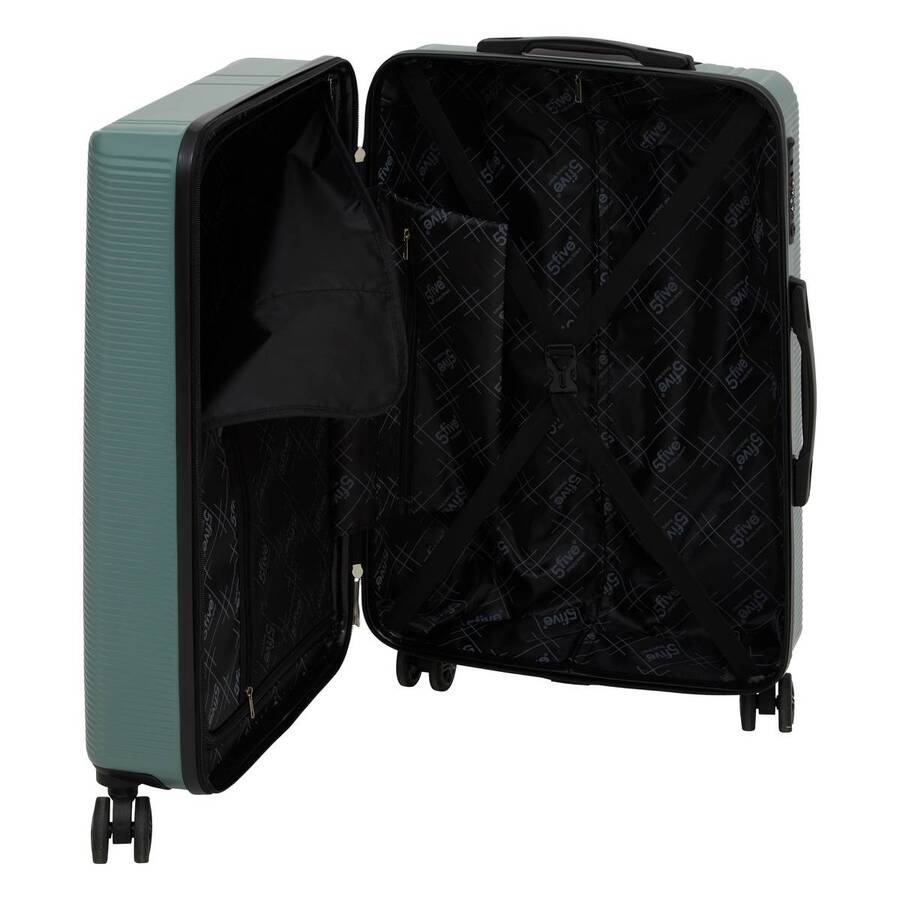 Lot de 3 valises 8 roues, h.77/67/55 cm, vert