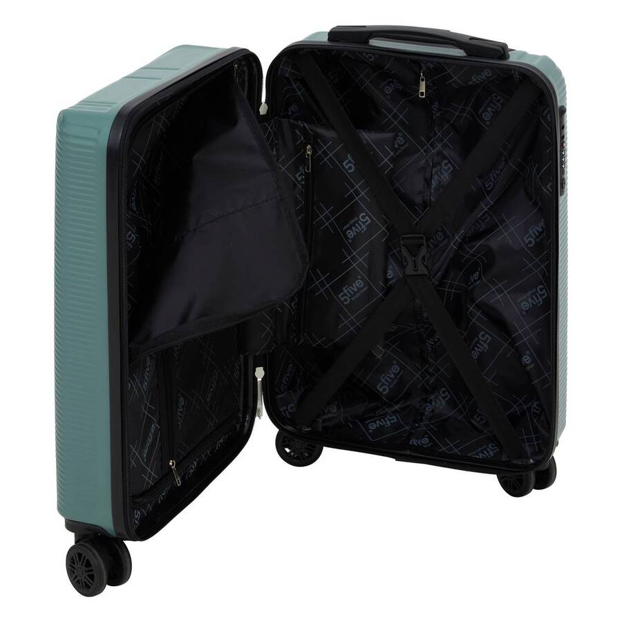 Lot de 3 valises 8 roues, h.77/67/55 cm, vert