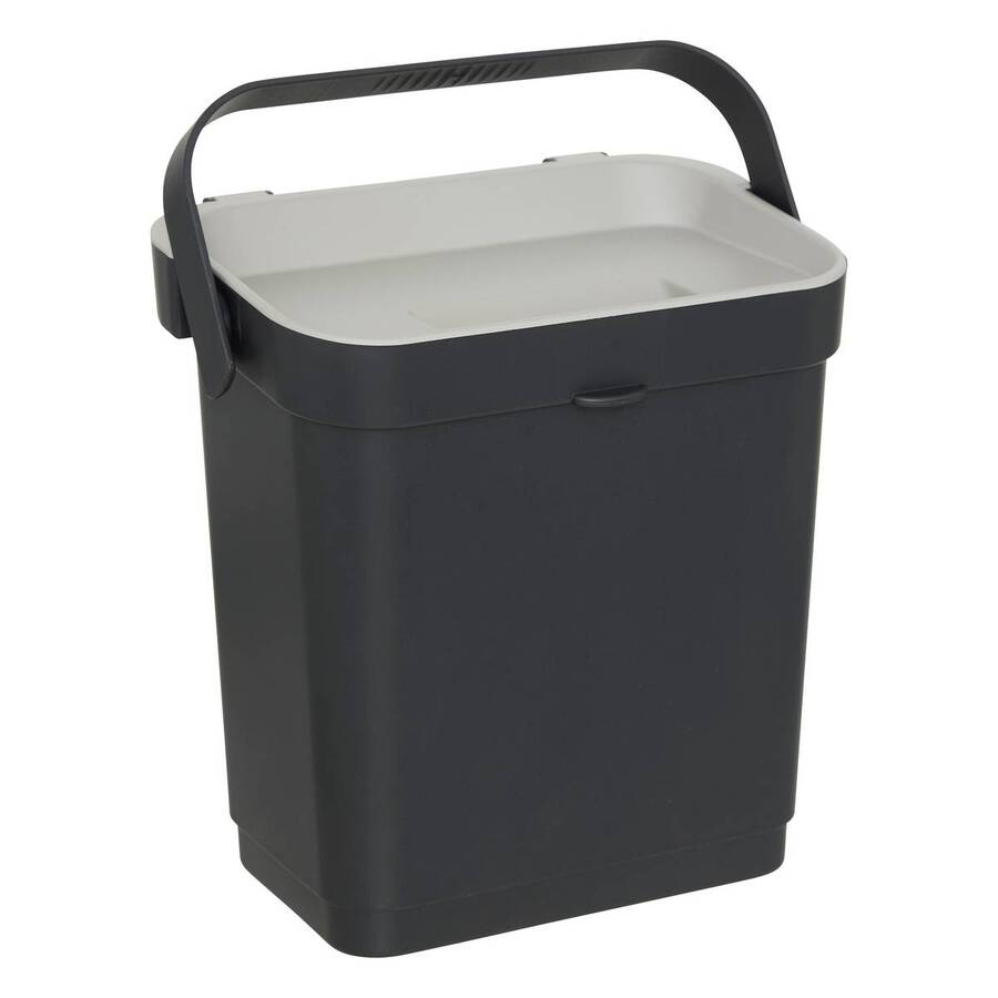 Poubelle, manuel, 5 l, noir