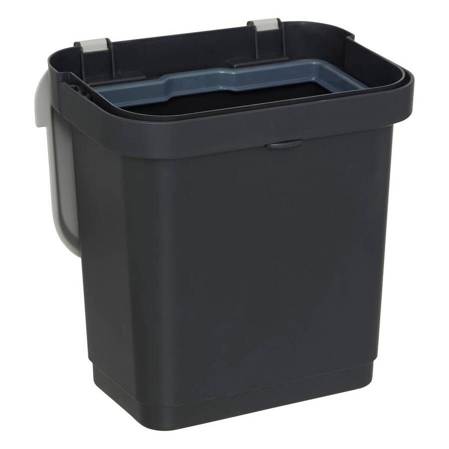 Poubelle, manuel, 5 l, noir