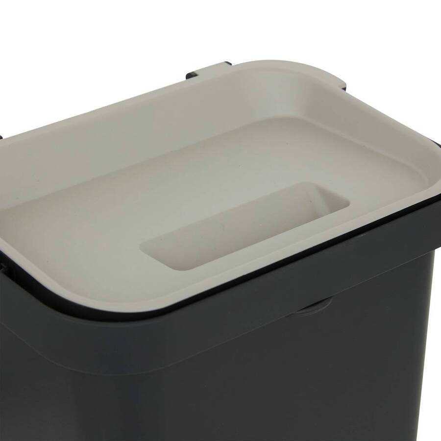 Poubelle, manuel, 5 l, noir