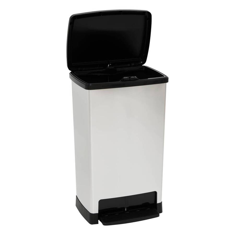 Poubelle, pédale, 50 l, argent