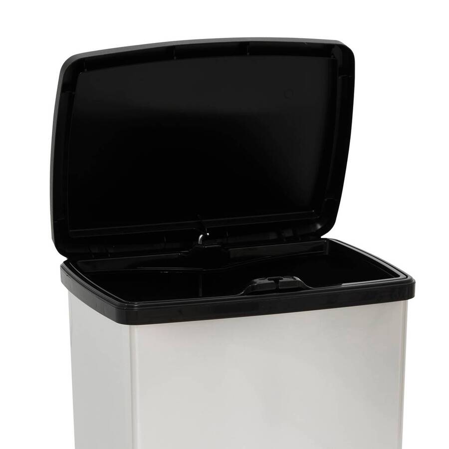 Poubelle, pédale, 50 l, argent