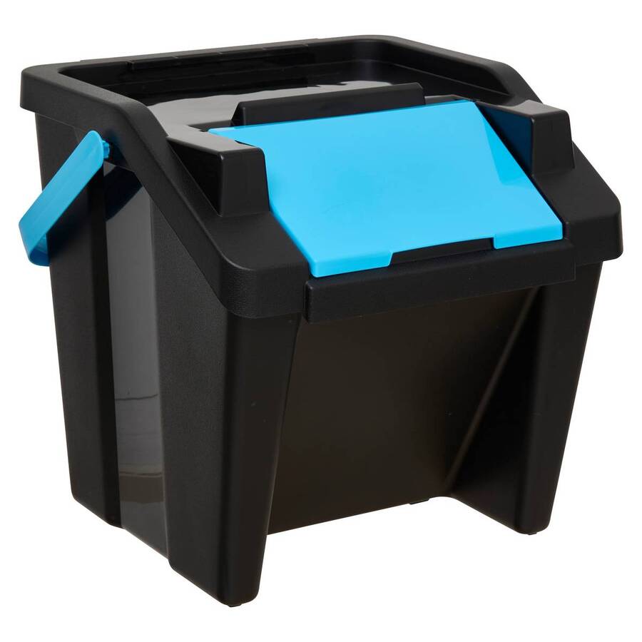Poubelle, manuel, 30 l, noir