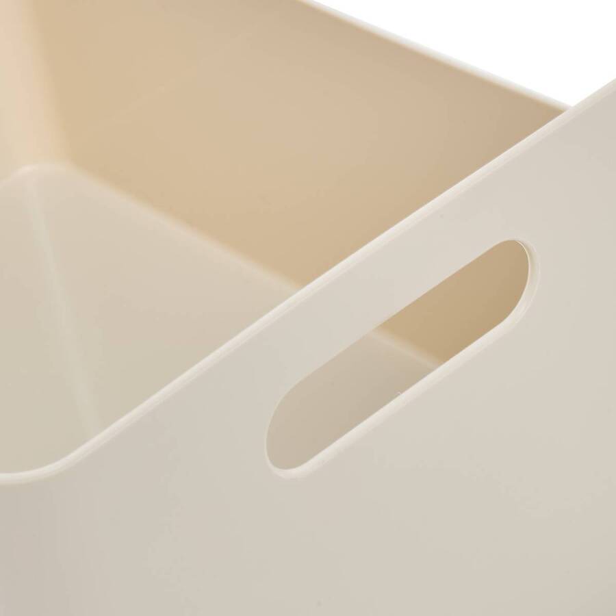 Lot de 3 organiseurs, l.20/25/35 cm, beige