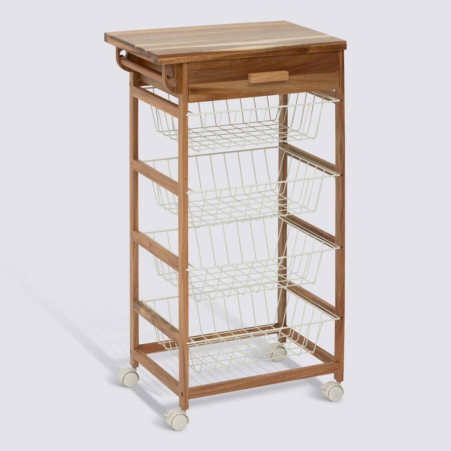 Desserte 50x34,5x88,8 cm, beige Acacia