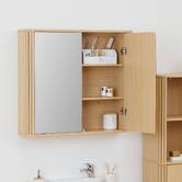 Meuble de salle de bain, l.80 cm, beige Liora