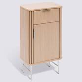 Meuble de salle de bain 1 porte, beige Liora