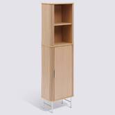 Meuble de salle de bain 1 porte, beige Liora