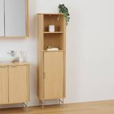 Meuble de salle de bain 1 porte, beige Liora